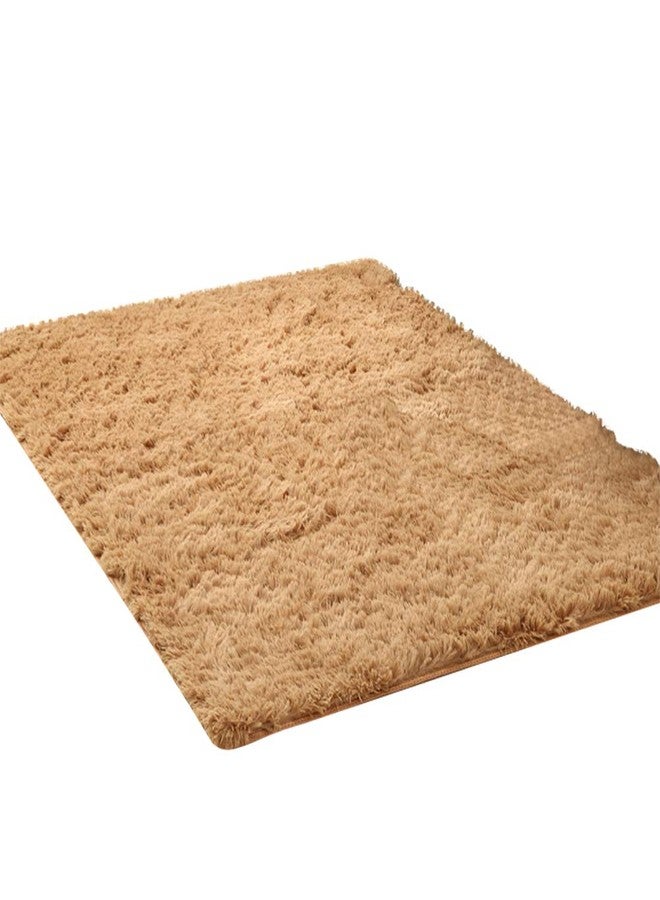 AGANS Kekon Ultra Soft Indoor Modern Square Area Rugs Fluffy Non-Slip Floor Carpets Silky Mat for Living Room Bedroom Kids and Baby Room Nursery and Pet, 1.3 * 1.3ft, Khaki - Image 1